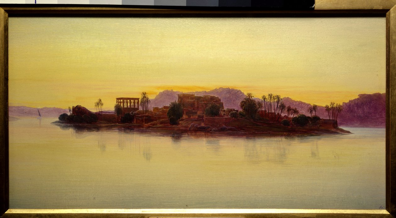 Sonnenuntergang auf der Insel Philae in Ägypten von Edward Lear