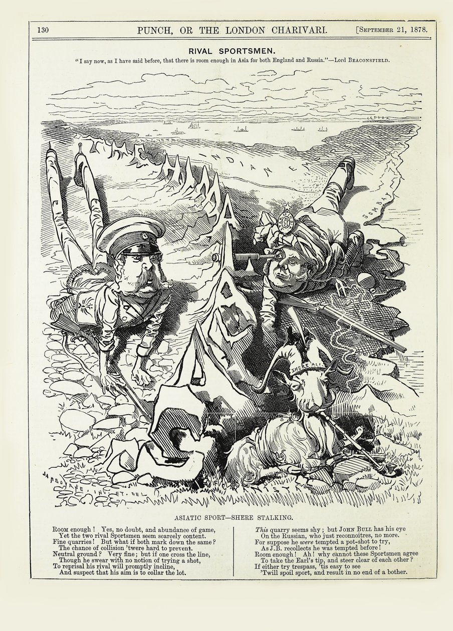 Rivalisierende Sportler. Ich sage jetzt, wie ich es schon früher gesagt habe, dass es genug Platz gibt..., 1878 von Edward Linley Sambourne