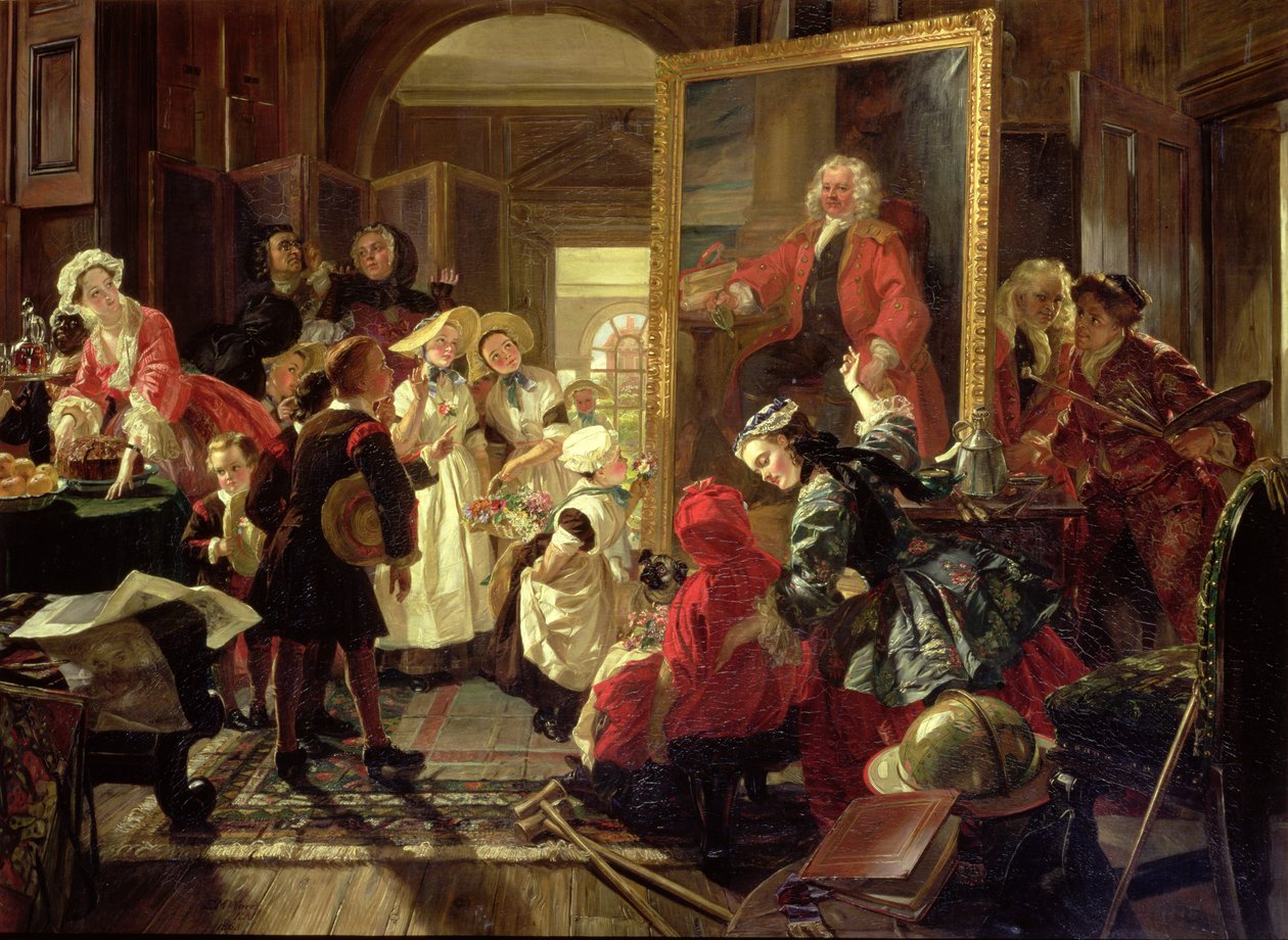 Hogarths Studio im Jahr 1739 von Edward Matthew Ward