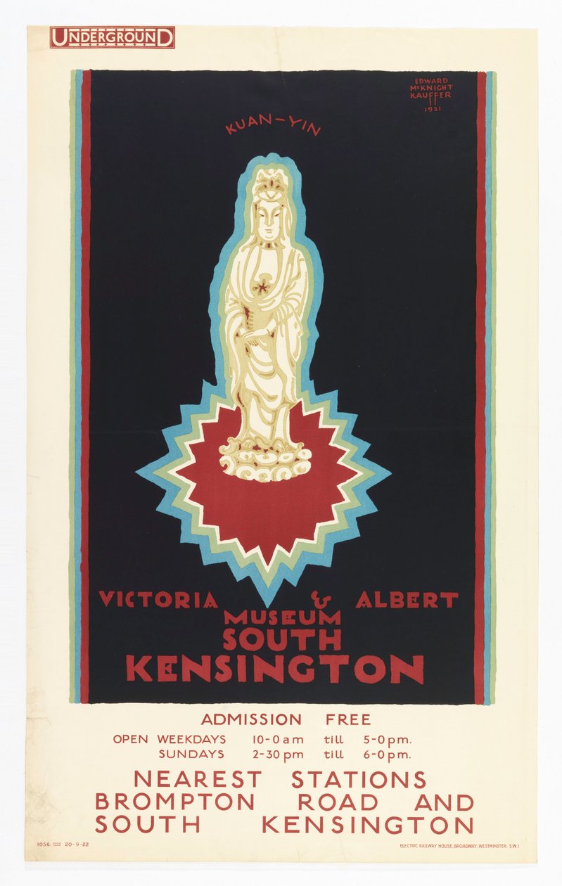 Plakat, Victoria and Albert Museum, für London Underground, 1921 von Edward McKnight Kauffer