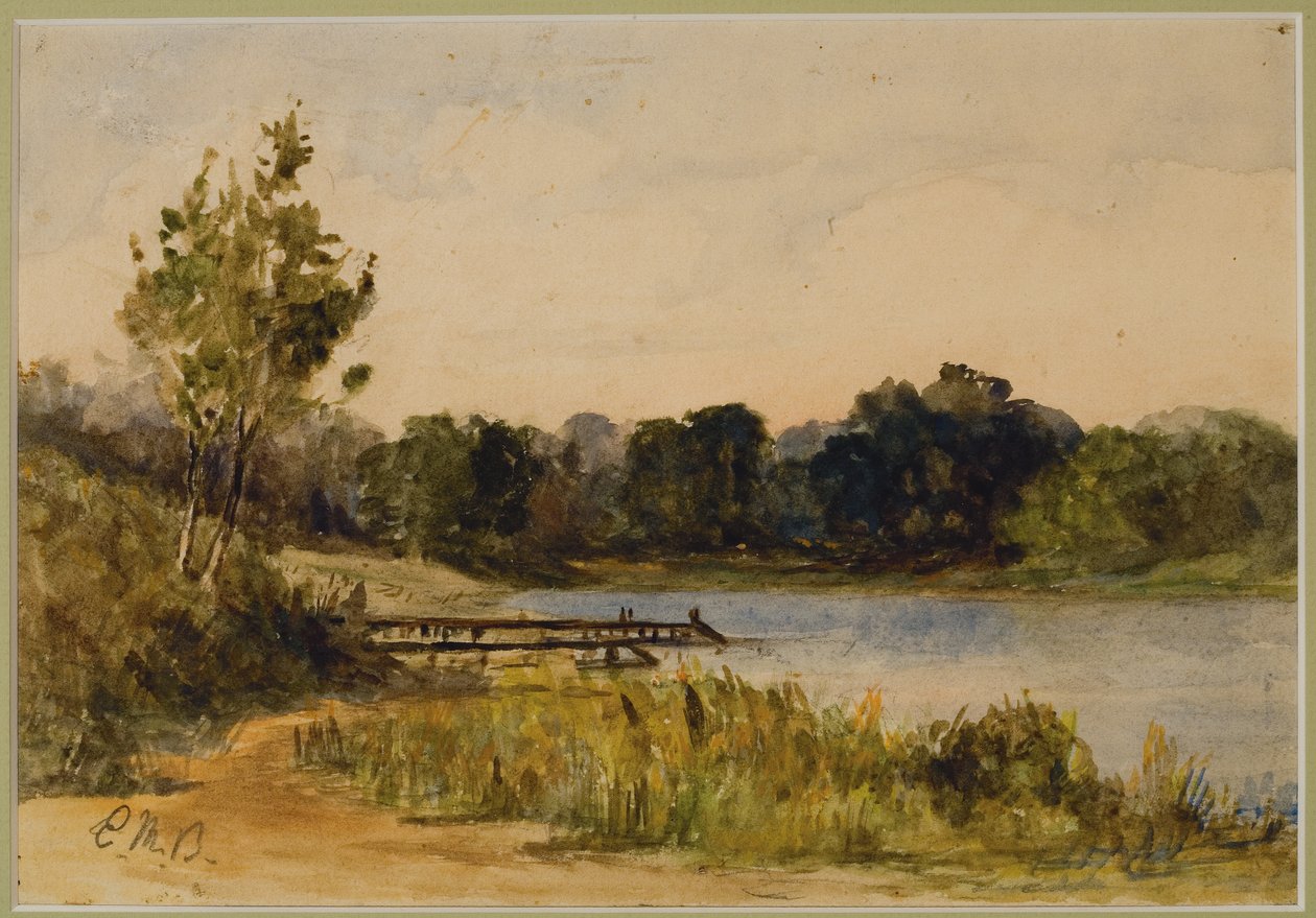 Landschaft mit Dock und Wasser (#37), ca. 1880 von Edward Mitchell Bannister