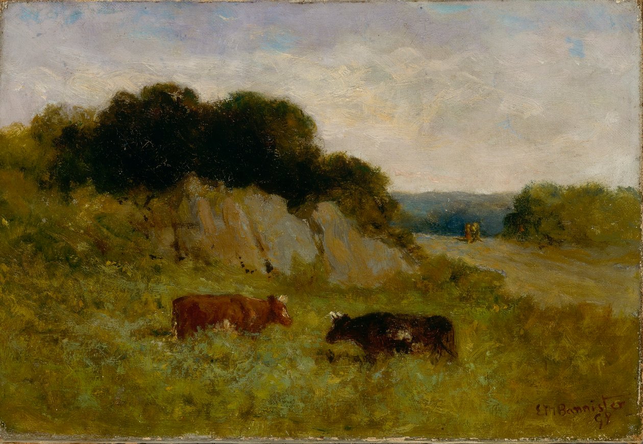 Ohne Titel (Landschaft mit zwei Kühen) von Edward Mitchell Bannister