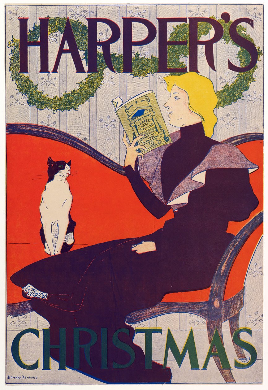 Plakat für Harpers New Monthly Magazine, Weihnachten 1894 von Edward Penfield