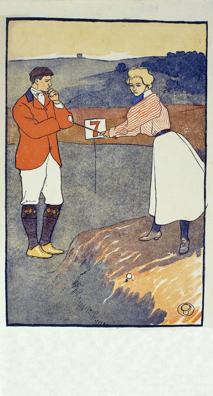 September, Detail aus dem Golfkalender 1931, veröffentlicht 1931 von Edward Penfield