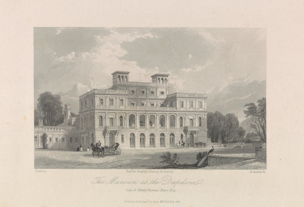 Das Herrenhaus in Deepdene. Sitz von Henry Thomas Hope, Esq. von Edward Radclyffe