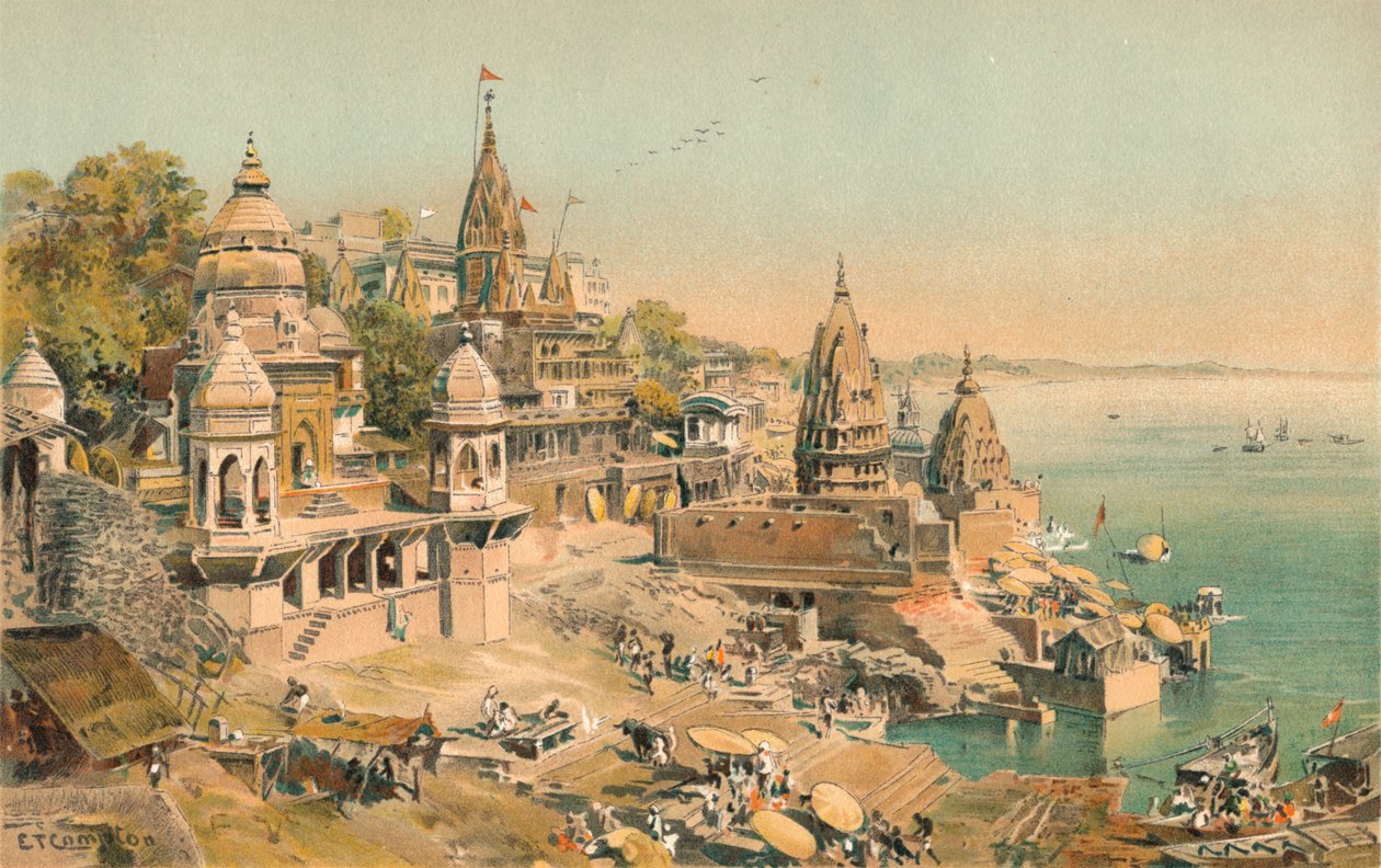 Benares am Ganges, 1892 von Edward Theodore Compton