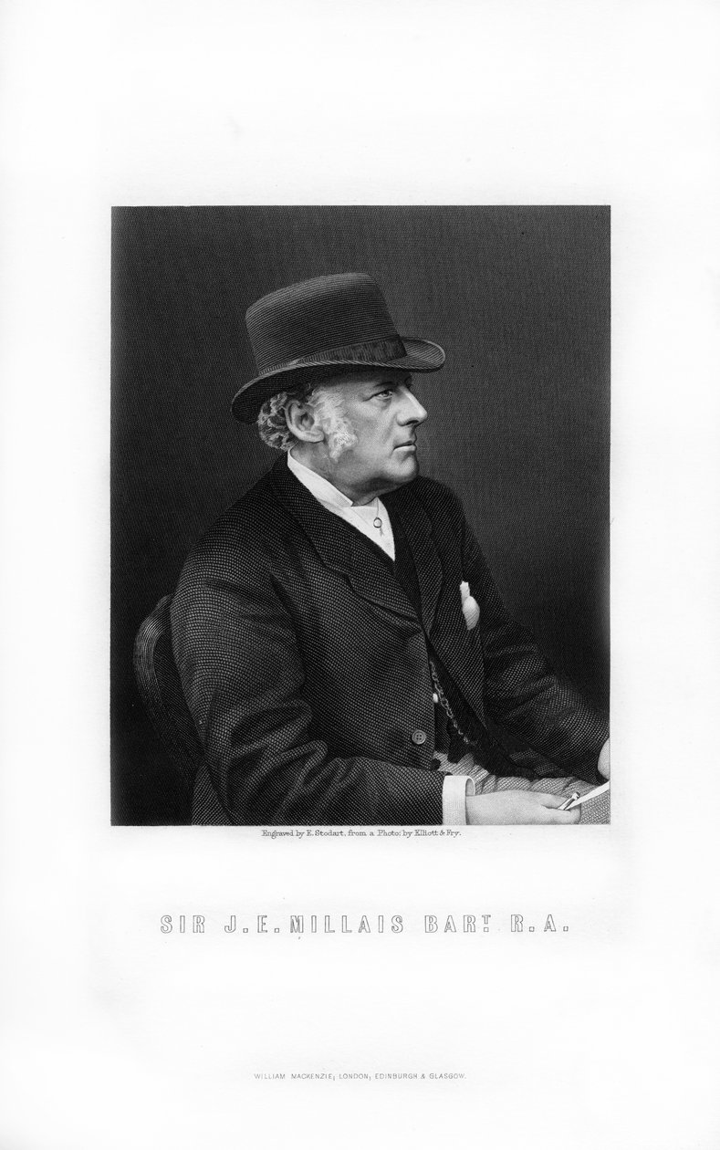 Sir John Everett Millais, Präraffaelitischer Maler, 1899 von Edward William Stodart