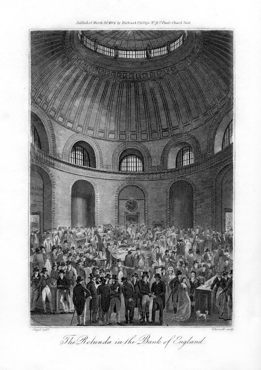 Die Rotunde in der Bank of England, London, 1804 von Edwards