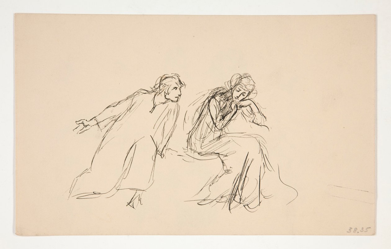 Angelo und Isabella (Studie für .1104) - Akt II, Szene IV, Maß für Maß von Edwin Austin Abbey