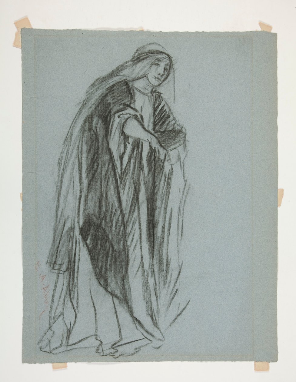 Figurenstudie für die Burg der Jungfrauen von Edwin Austin Abbey