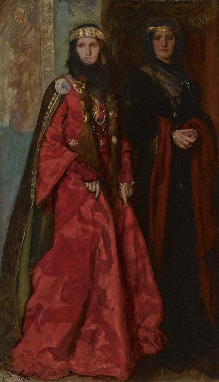 Goneril und Regan in König Lear Akt I Szene I, 1902 von Edwin Austin Abbey