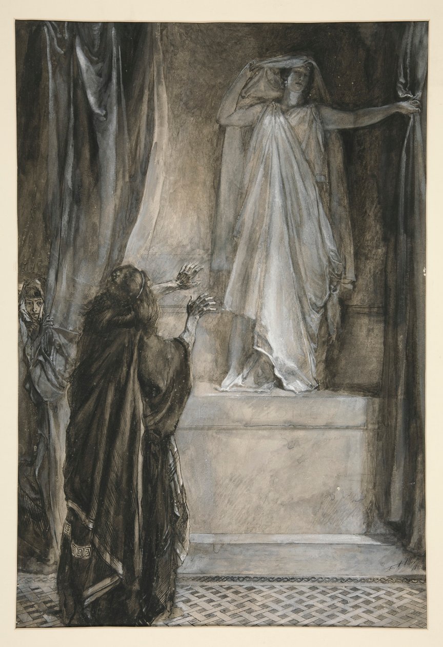 Hermione - Akt V, Szene III, Der Winter von Edwin Austin Abbey