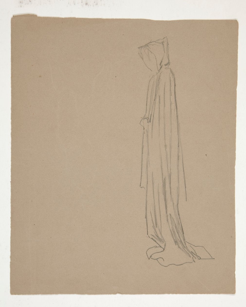Vermummte Figur (recto); Studie einer männlichen Figur (verso) von Edwin Austin Abbey