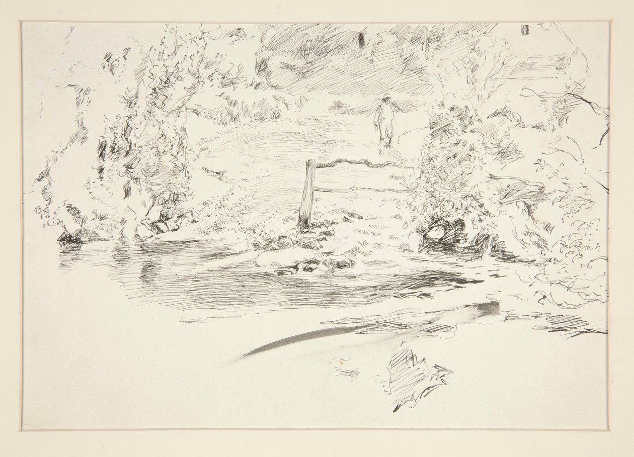 Landschaft mit Figur von Edwin Austin Abbey