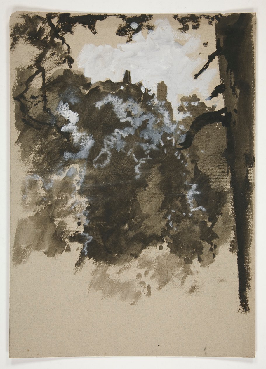 Landschaft mit Baum von Edwin Austin Abbey