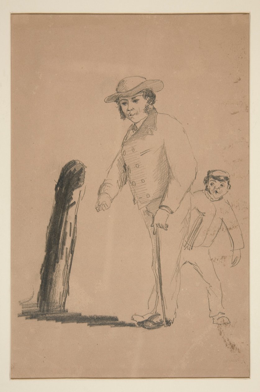 Mann und Junge (recto); Köpfe und Figuren von Chinesen (verso) von Edwin Austin Abbey