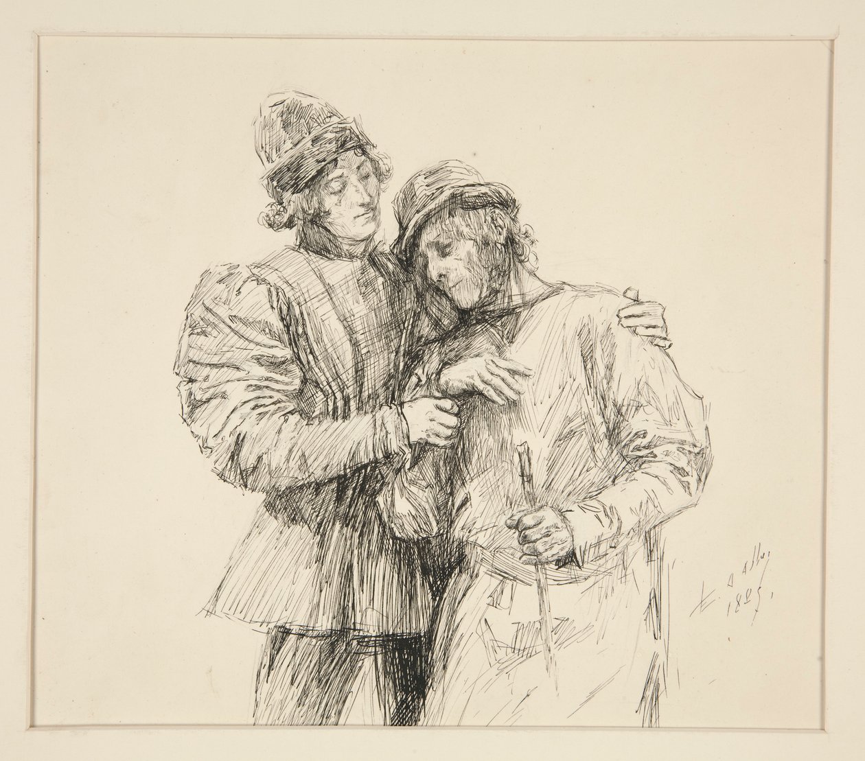 Orlando und Adam, Illustration für Akt II, Szene iv, Wie es euch gefällt von Edwin Austin Abbey