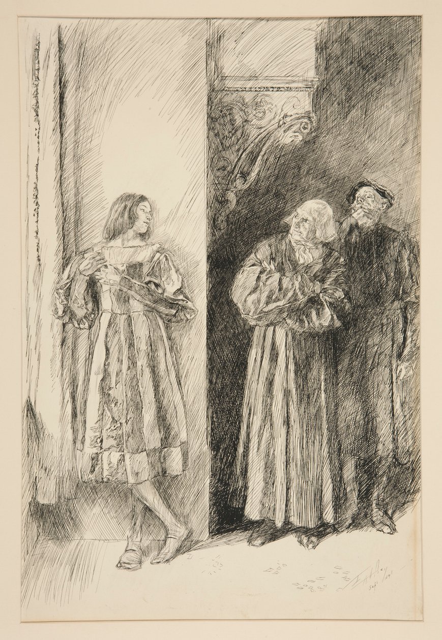 Proteus und Antonio, aus Akt I, Szene iii, Zwei Herren aus Verona von Edwin Austin Abbey