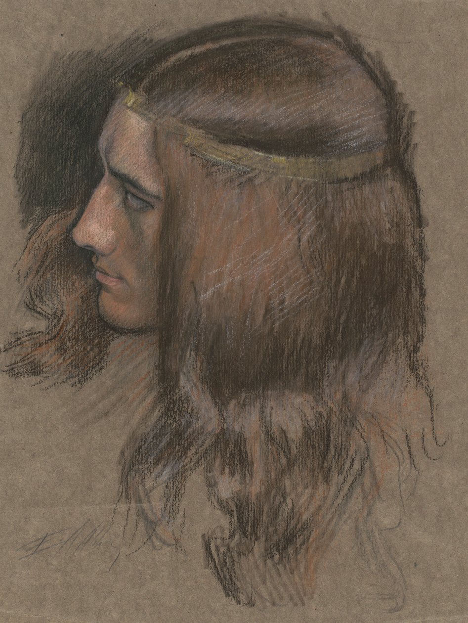 Studie für den Kopf von Hamlet in Hamlet von Edwin Austin Abbey