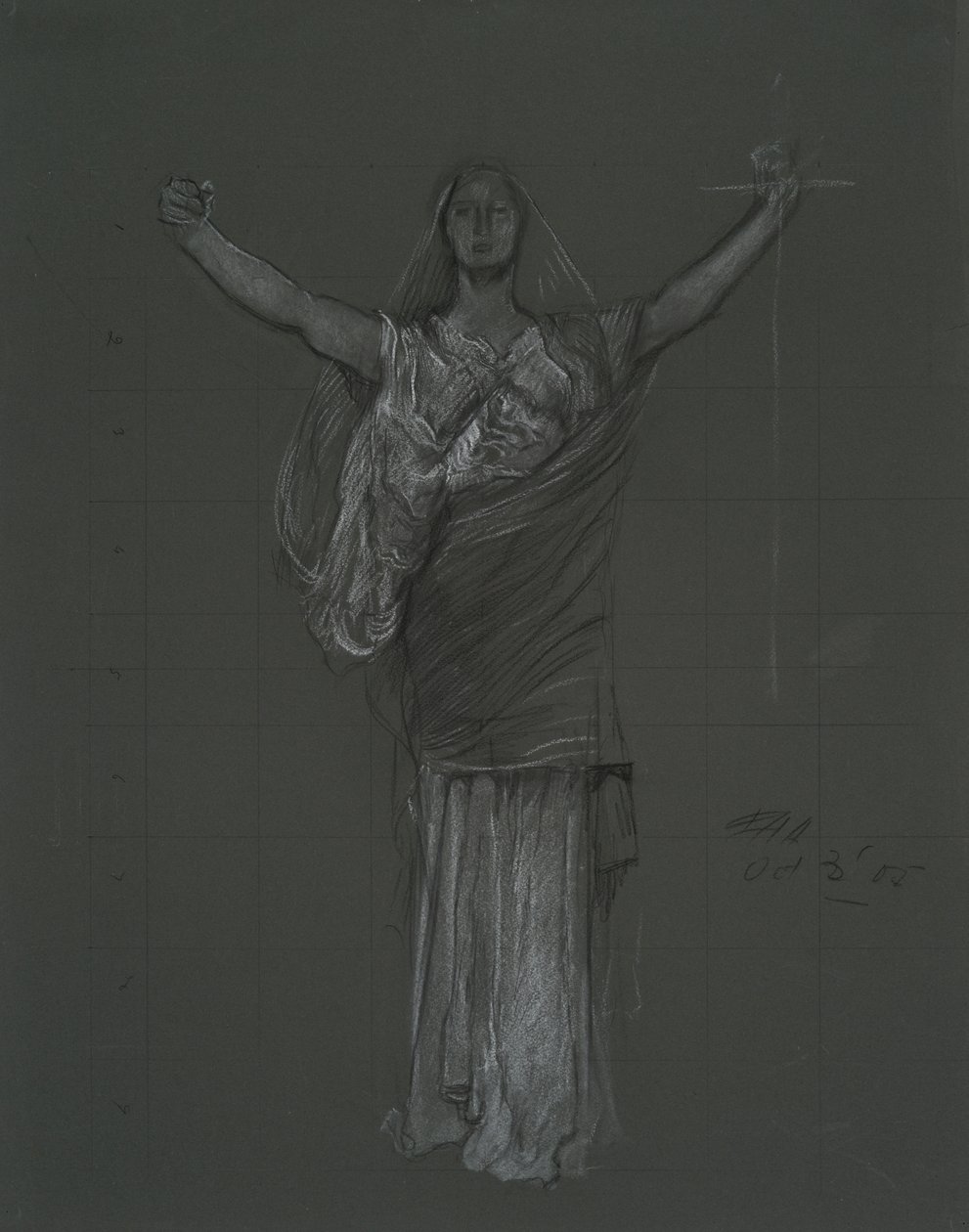 Studie für allegorische Figur des Gesetzes, Rondell in der Rotunde des Pennsylvania State Capitol Building, Harrisburg, 1902-1911 von Edwin Austin Abbey