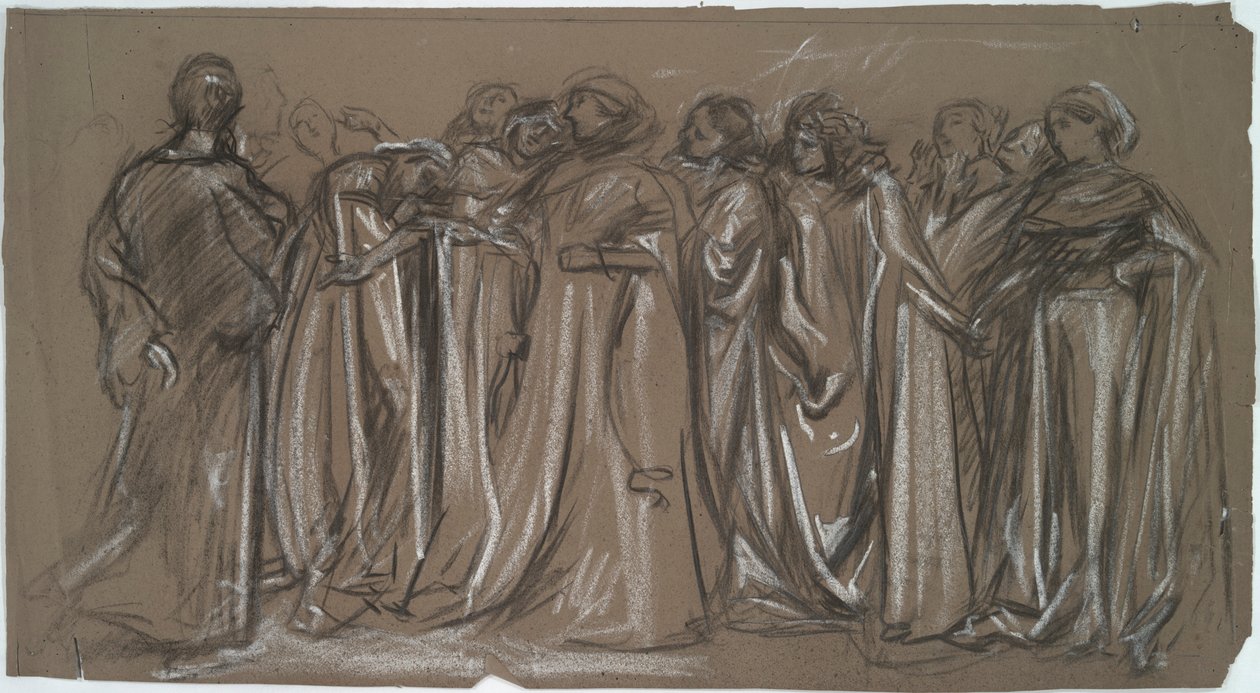 Studie für die gefangenen Tugenden, Figurenstudie von Edwin Austin Abbey