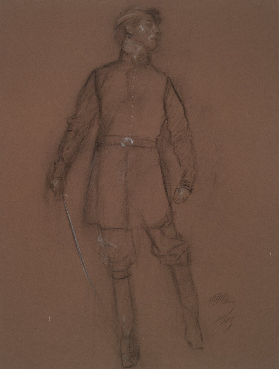 Studie für die Figur eines Bürgerkriegsgenerals von Edwin Austin Abbey