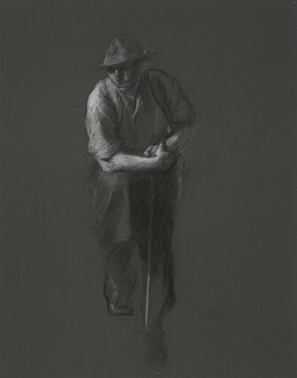 Studie für die Figur eines Arbeiters(?) von Edwin Austin Abbey