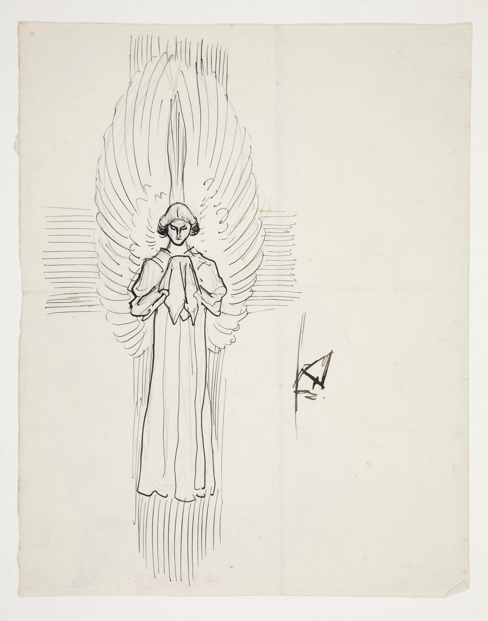 Studie eines Engels, für Die Suche nach dem Heiligen Gral (Serie von fünfzehn Gemälden für die Boston Public Library, abgeschlossen 1901) von Edwin Austin Abbey