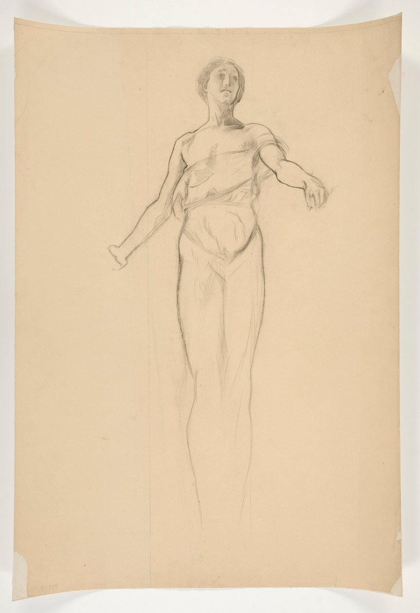 Studie einer allegorischen weiblichen Figur für ein Wandgemälde im Staatskapitolgebäude in Harrisburg, Pennsylvania, 1902-1911 (vollendet von John Singer Sargent) von Edwin Austin Abbey
