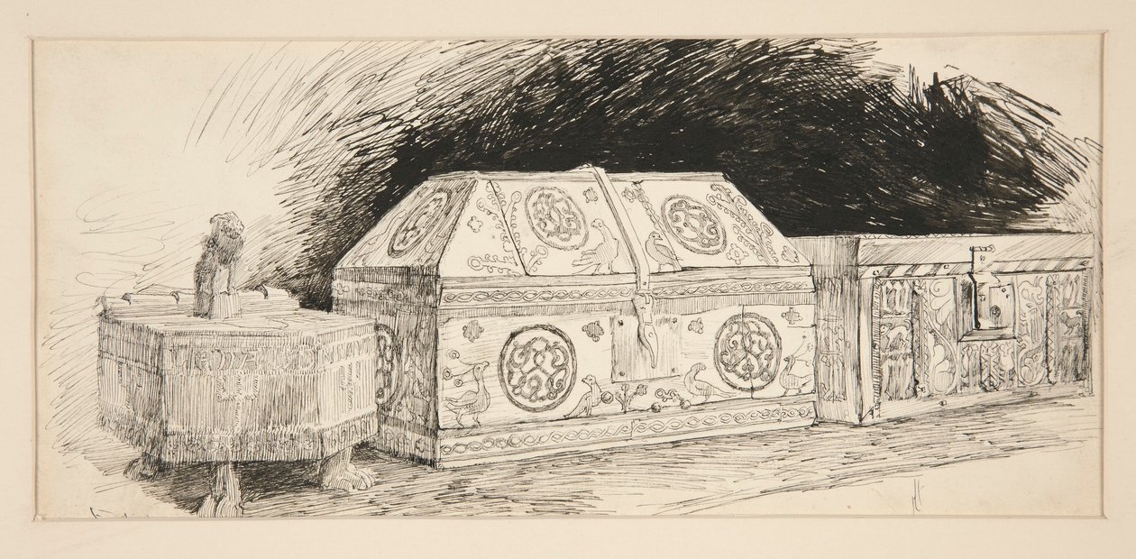 Die drei Truhen, aus Der Kaufmann von Venedig von Edwin Austin Abbey