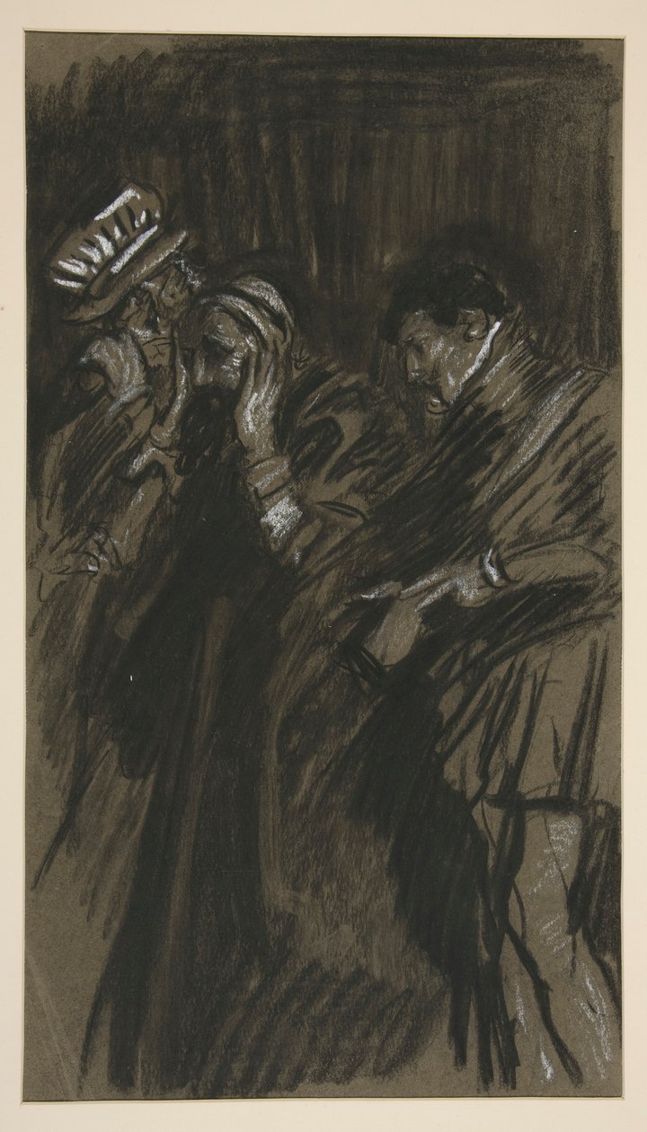 Drei Männer, Studie für Der Widerspenstigen Zähmung (?) von Edwin Austin Abbey