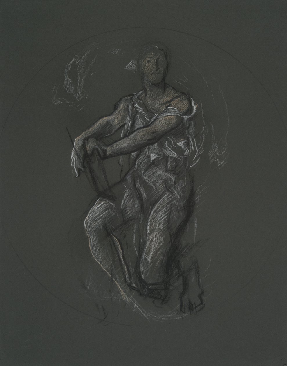 Unidentifizierte Figurenstudie für ein Wandgemälde im Pennsylvania State Capitol Building, Harrisburg, 1902-1911 von Edwin Austin Abbey