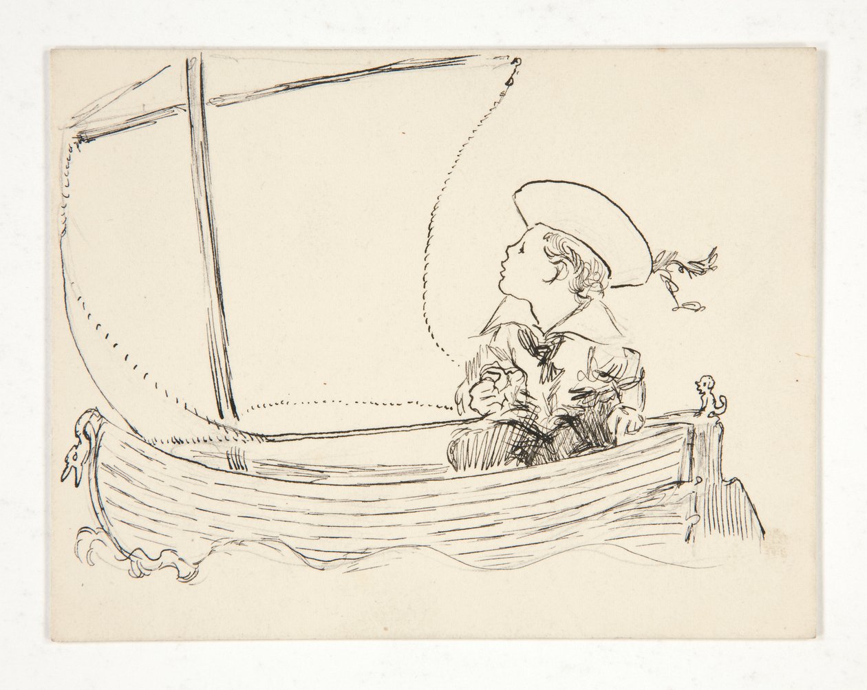 Unidentifizierte Illustration [Junge in einem kleinen Boot] von Edwin Austin Abbey