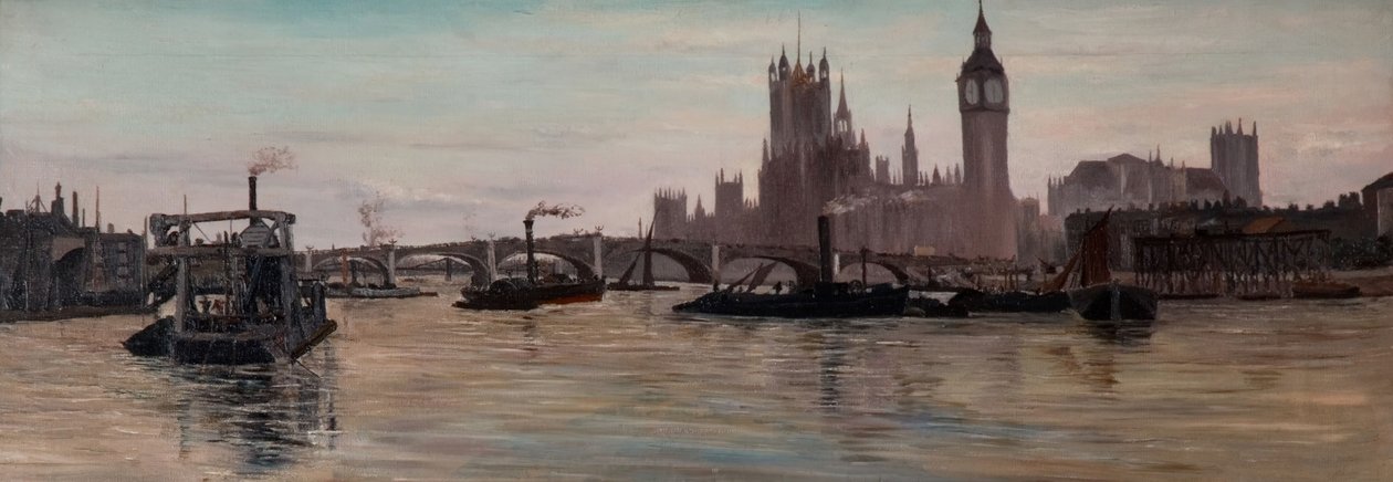 Die Themse bei Westminster, 1878 von Edwin Edwards