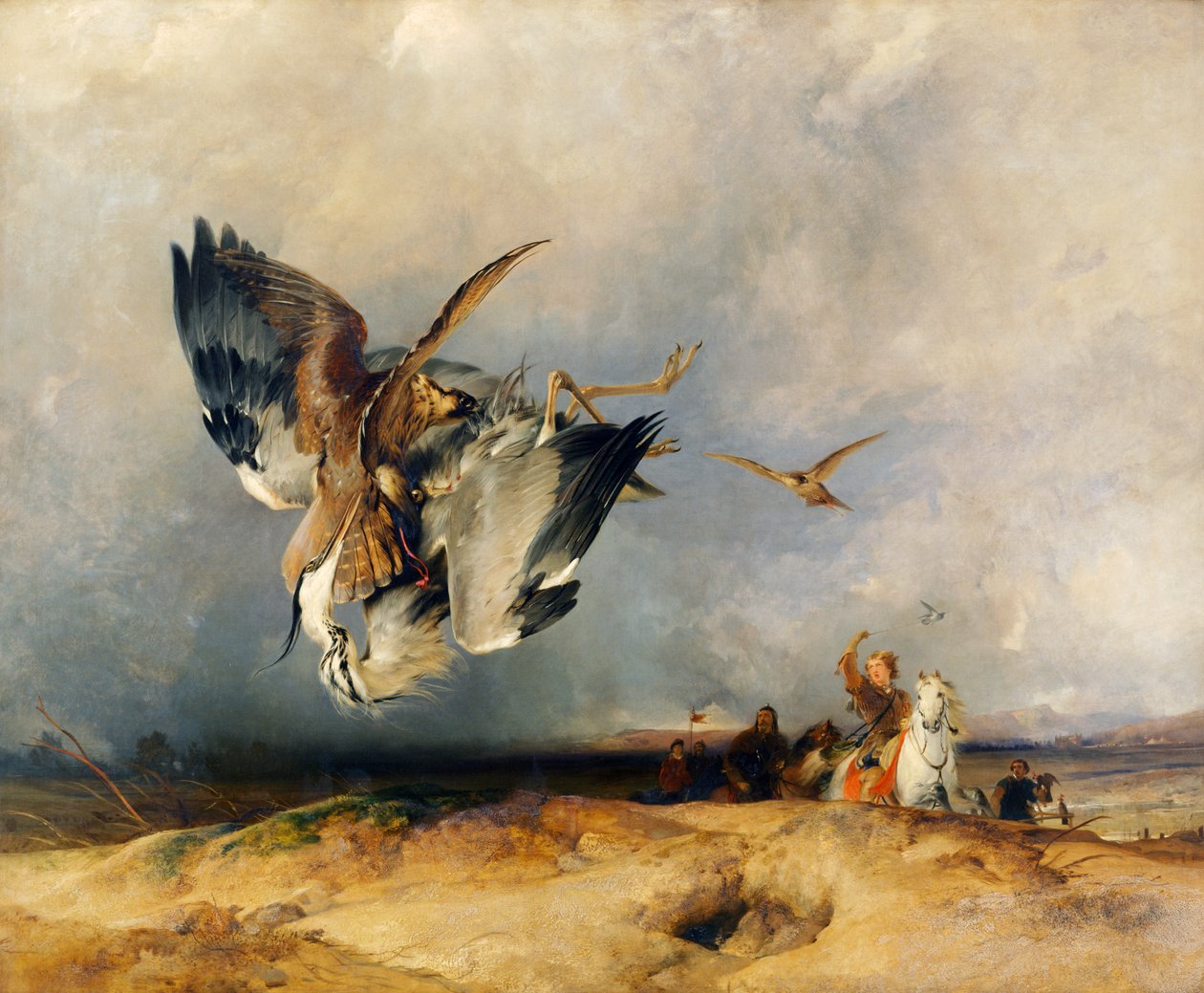 Falkenjagd in alten Zeiten, ca. 1831 von Edwin Landseer