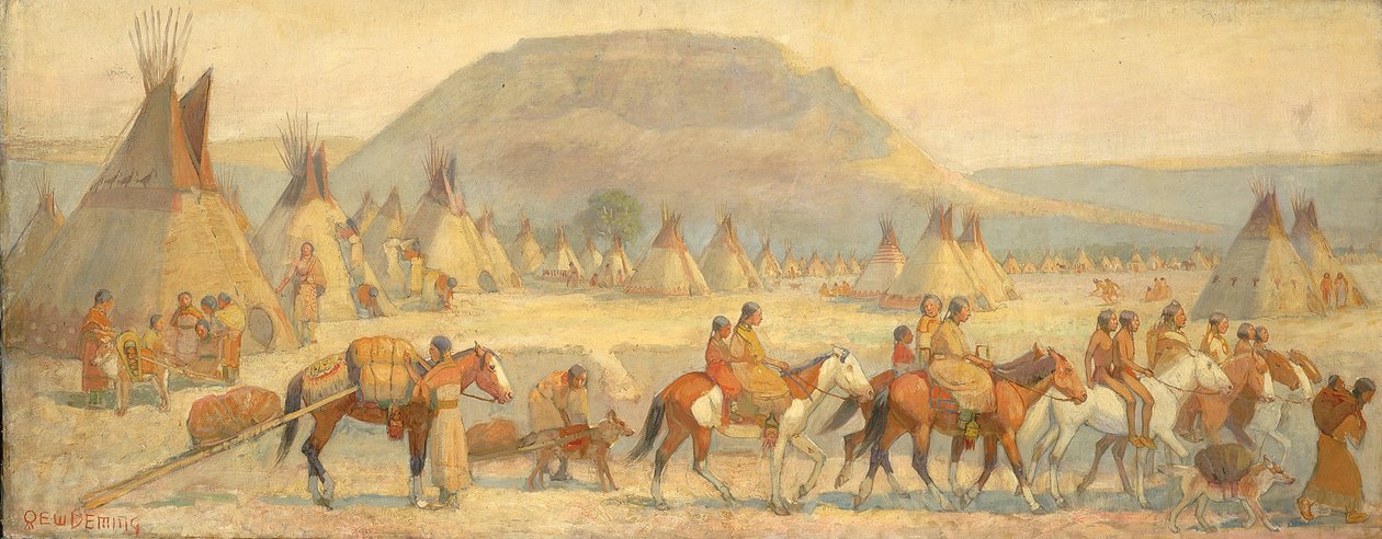 Blackfoot-Lager-Szene von Edwin Willard Deming