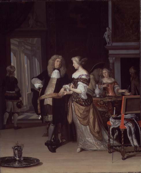 Figuren in einem Innenraum von Eglon van der Neer