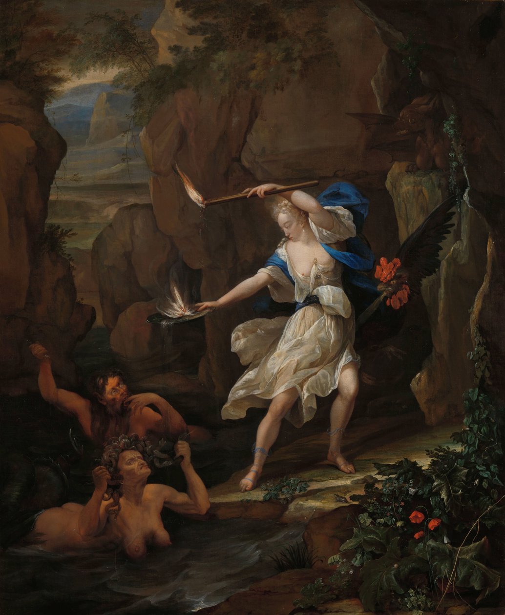 Circe bestraft Glaucus, indem sie Scylla in ein Monster verwandelt von Eglon van der Neer