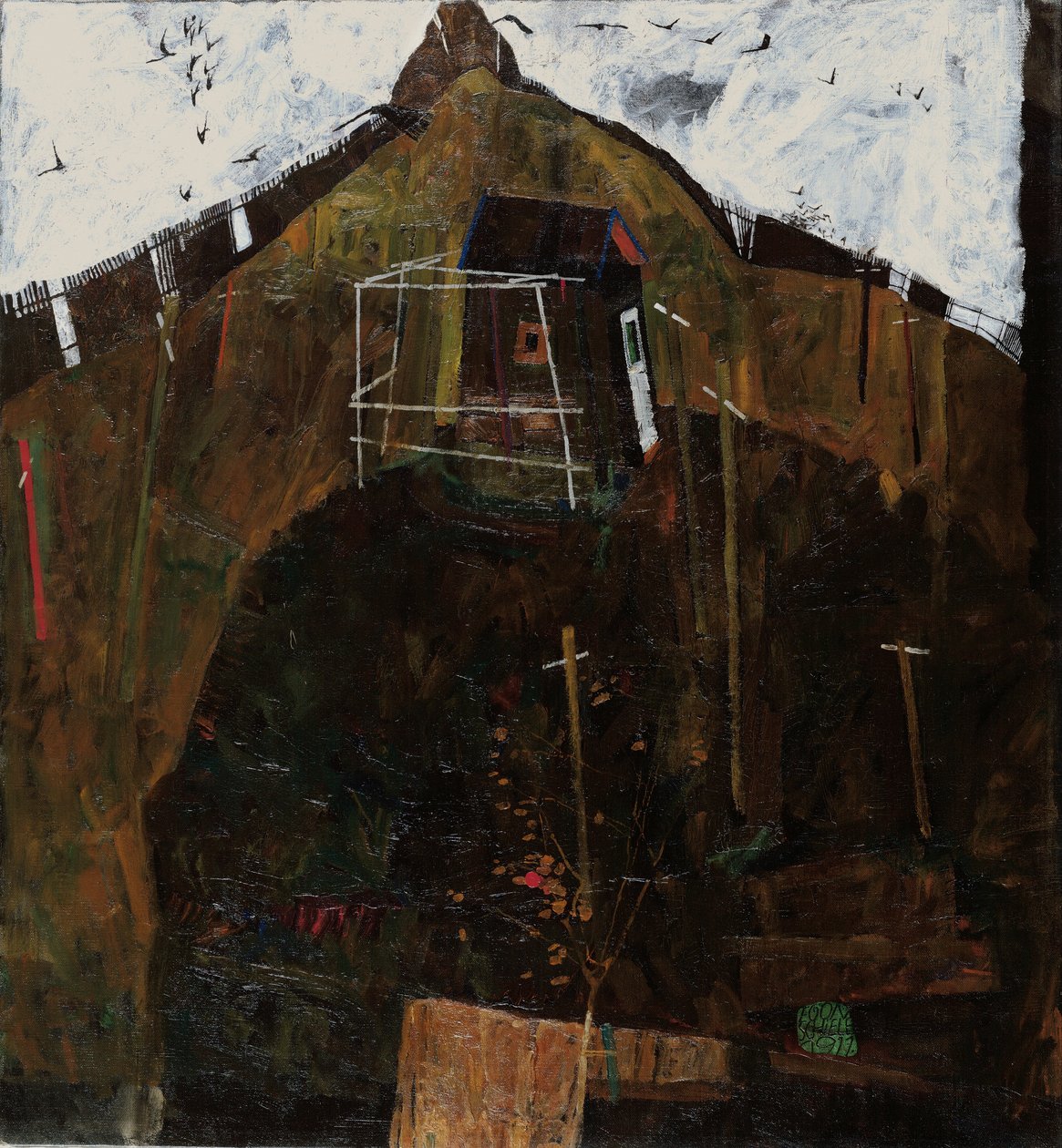 Landschaft mit Rabe von Egon Schiele