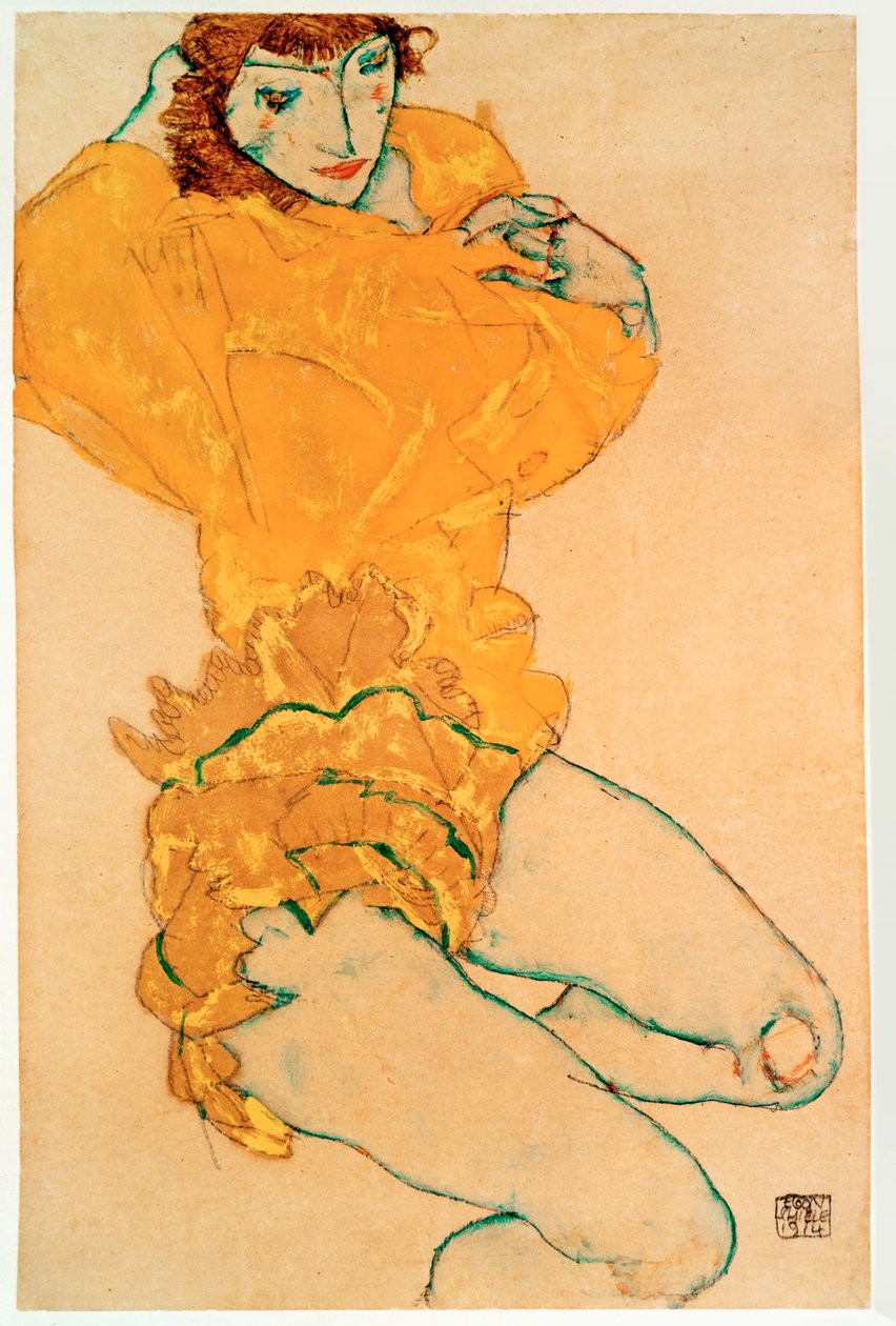 Sich entkleidende Frau von Egon Schiele
