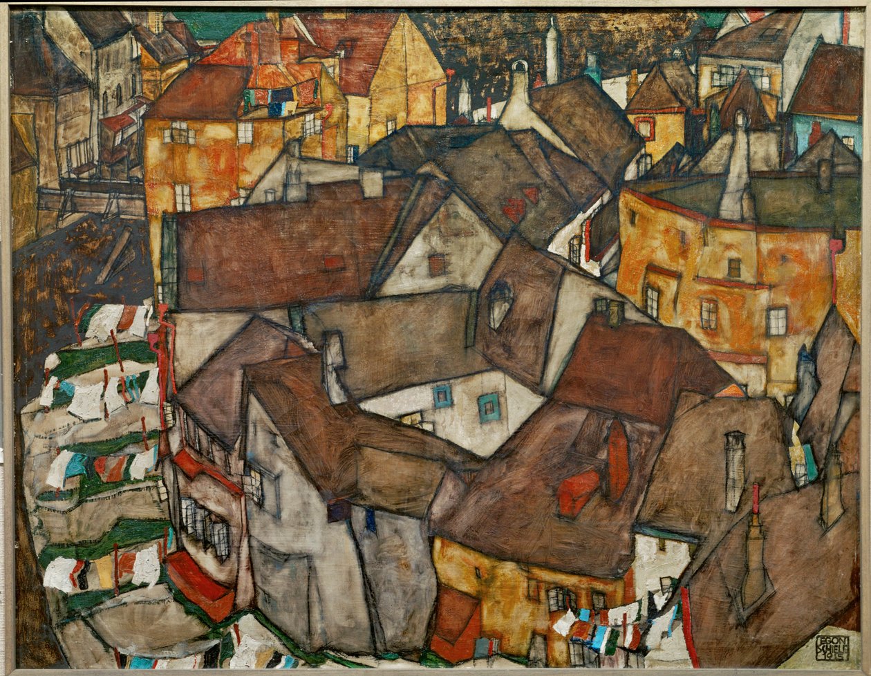 Kleine Stadt - Krumau in der Tschechoslowakei von Egon Schiele