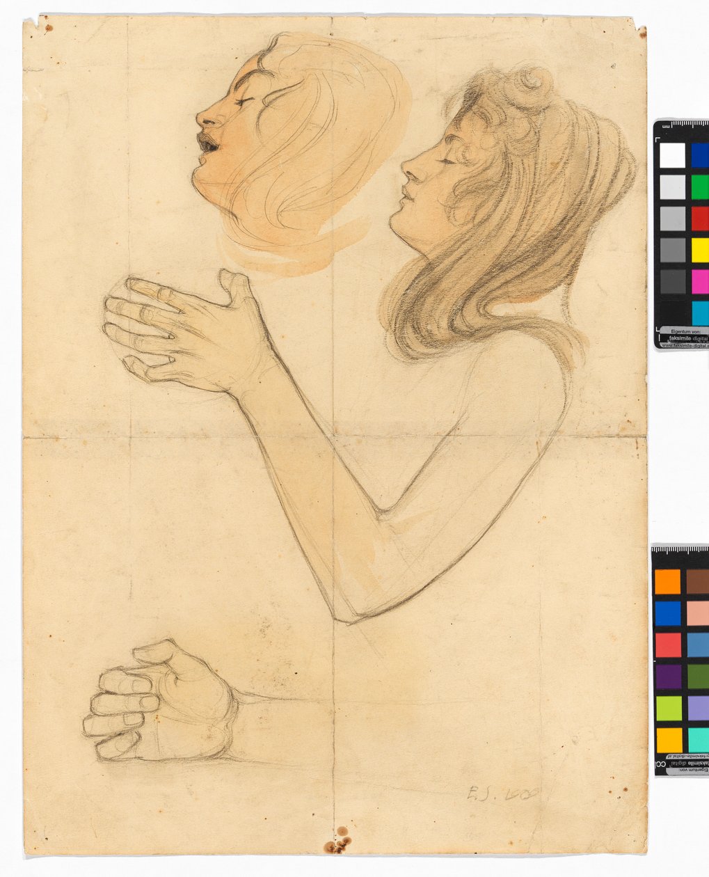 Studien der Schwester des Künstlers, Gertrude Schiele von Egon Schiele
