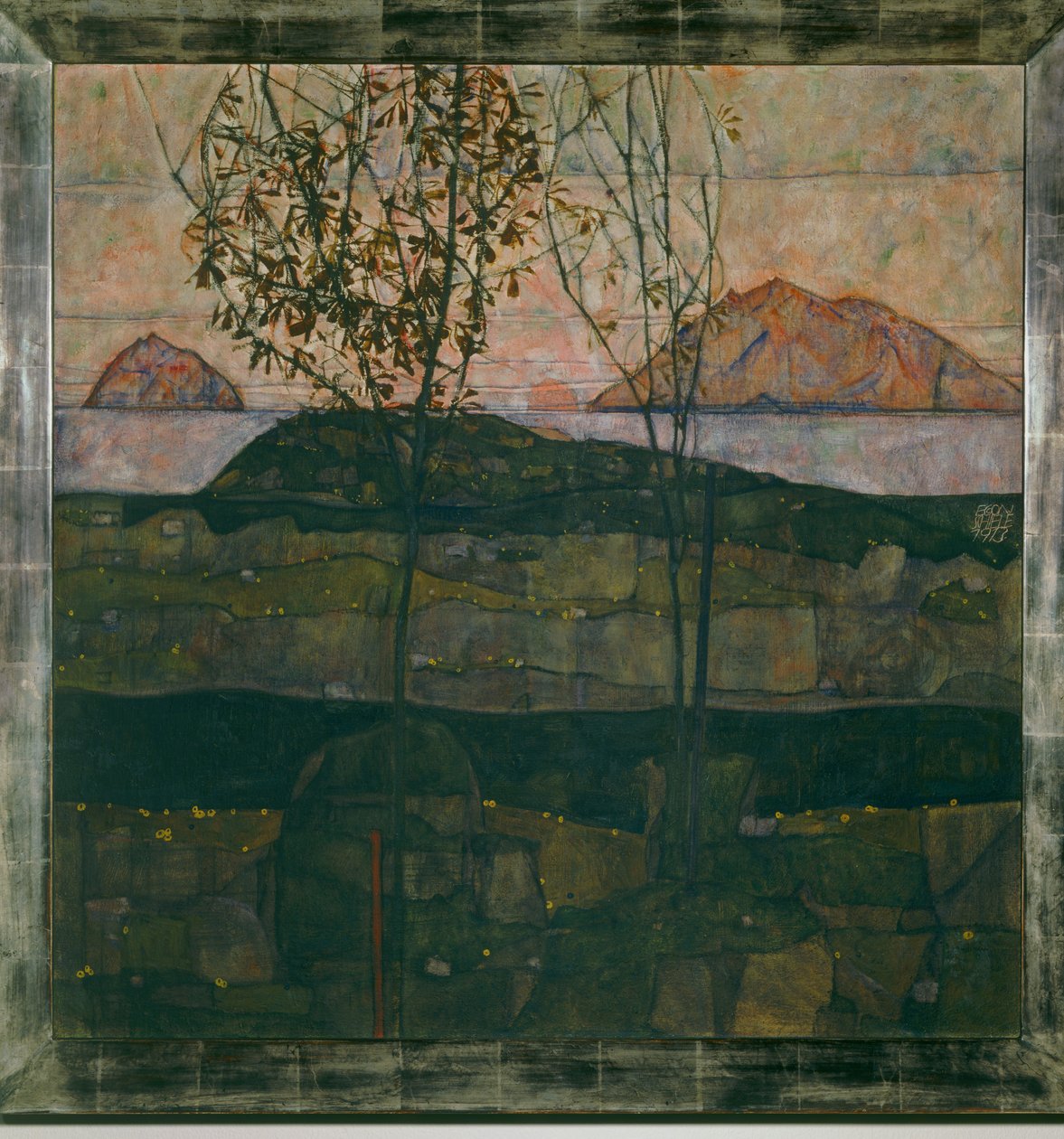 Versinkende Sonne von Egon Schiele