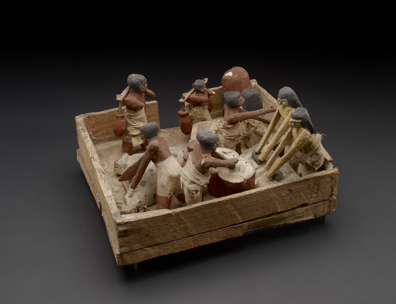 Modell, das Back-, Brau- und Schlachtaktivitäten zeigt von Egyptian 12th Dynasty