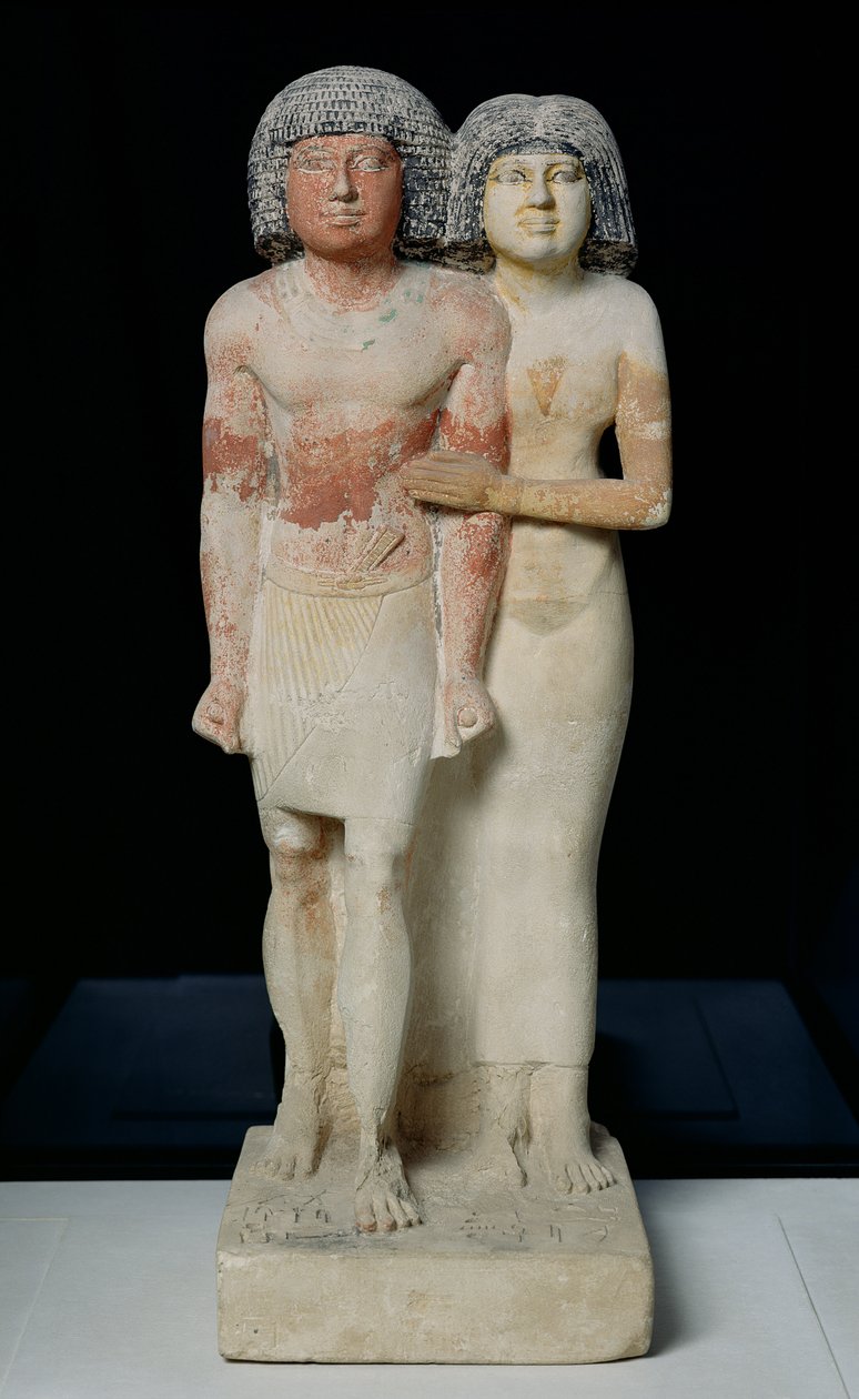 Statue von Raherka und Meresankh, Altes Reich von Egyptian 5th Dynasty