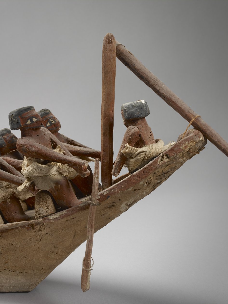 Modell eines Grabbootes, aus Beni Hasan, wahrscheinlich Mittleres Reich, ca. 2060-1786 (Detail) von Egyptian