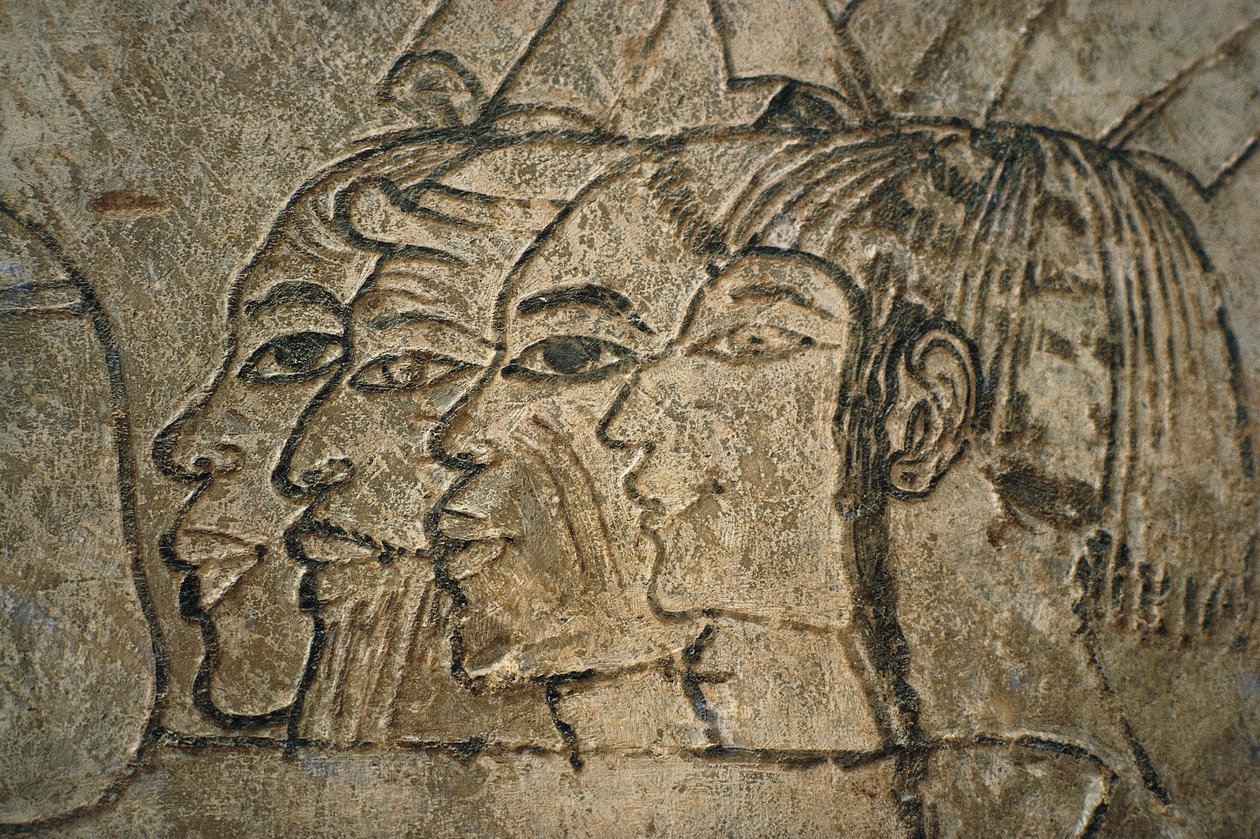 Ägypten, West-Theben, Scheich Adn el-Qurna. Grab von Ramos. Wandzeichnungen von Egyptian 18th Dynasty