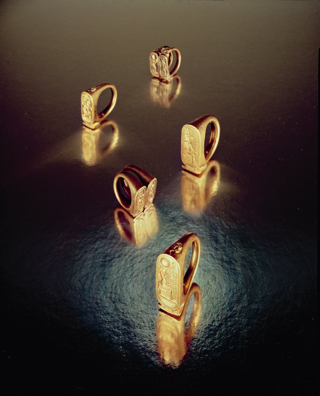 Fünf Ringe, aus dem Grab von Tutanchamun, Neues Reich von Egyptian 18th Dynasty