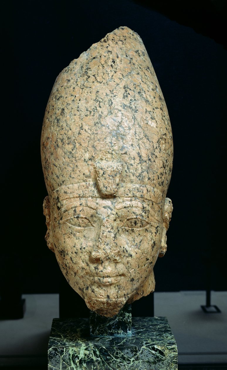 Kopf von Hatschepsut (ca. 1473-ca. 1458 v. Chr.) oder Thutmosis II. (ca. 1491-ca. 1479 v. Chr.), Neues Reich, ca. 1479-1425 v. Chr. von Egyptian 18th Dynasty