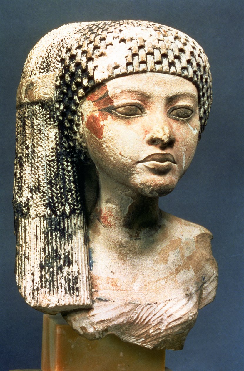 Kopf einer Prinzessin aus der Familie von Echnaton, Neues Reich von Egyptian 18th Dynasty